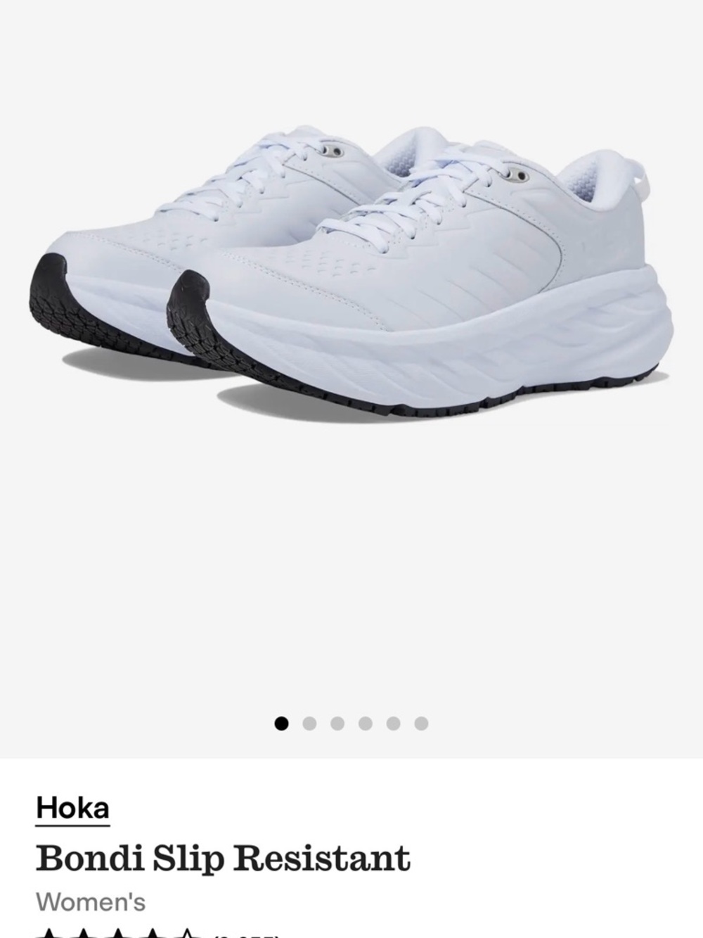 Hoka Women's Bondi Slip-Resistant Running Shoes - White/Black